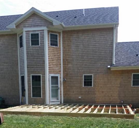 Framing is added to set the shape. Our team knows decks start to finish.
